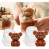 2Pcs 3D Teddy Bear Ice Cube Mold, Silicone Animal Mold, Soap Candle Mold, Ice Cube for Coffee, Milk, Tea, Candy Gummy Fondant, Cake Baking, Cupcake Topper Decoration (2 Sizes)