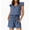 Blue, variant on Rompers for Women Summer Casual Ruffle Sleeves Square Neck Drawstring Shorts Jumpsuit Beach Vacation
