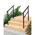 thumbnail image 1 of Outdoor Handrail Kit 2-Pack - Black 3-Step Heavy Duty for Stairs, 1 of 7