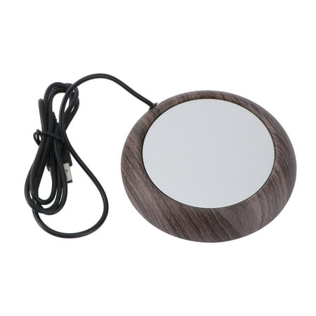 

USB Cup Warmer Coffee Mug Warmer Desktop Decorative Heat Preservation Beverage Warmer Office Home Use for Tea Water Cocoa Milk (Deep Wood Grain)