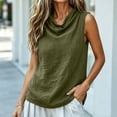 thumbnail image 6 of APEXFWDT Sleeveless Linen Tops for Women Cowl Neck Tank Tops Casual Solid Color Comfy Blouse Lounge Wear, 6 of 8