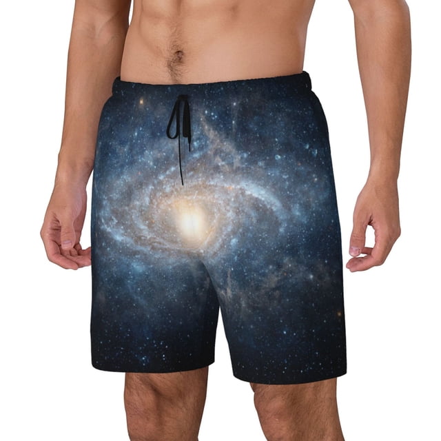 Disketp The Galaxy for Men's Double Layer Sports Swim Trunks,Stretchy Swim Trunks,Perfect for Swimming, Beach & Sports Activities-Small