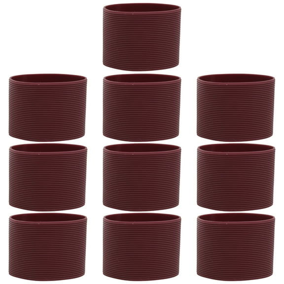 ifundom 10Pcs Heat-resistant Cup Sleeve Silicone Glass Cup Protector Non-slip Cup Cover
