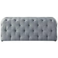 thumbnail image 4 of Posh Living Brice Modern Button-Tufted Linen Fabric Bench in Light Gray, 4 of 8