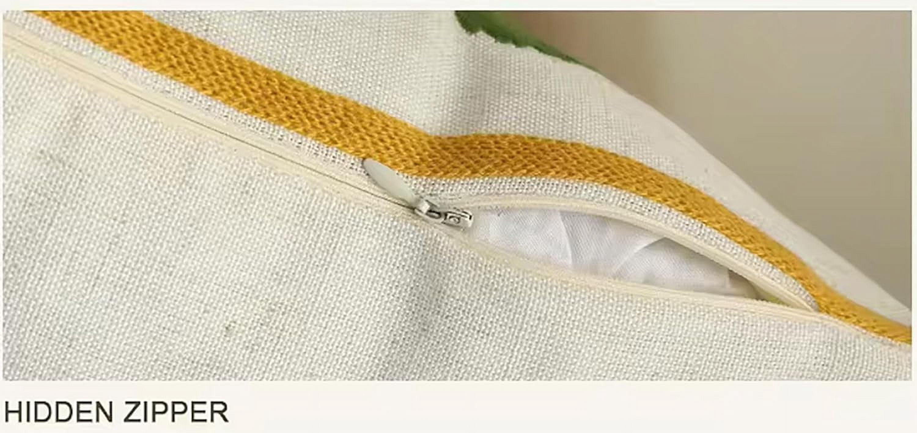Fennco Styles Embroidered Spring Floral Decorative Filled Throw Pillow 18" W x 18" L - Yellow Flower Woven Cushion for Home, Couch, Living Room, Bedroom, Office and Holiday Décor
