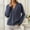 002 Blue, variant on Womens Fall Winter V-Neck Sweater Cardigans Chunky Cable Knit Button Up Long Sleeve Sweater Coat