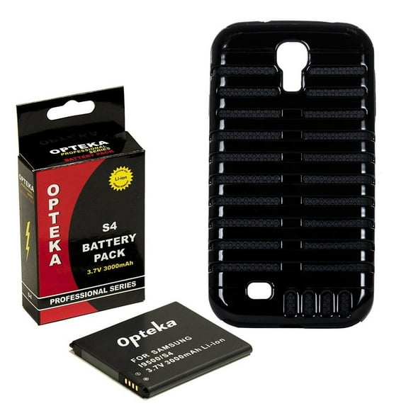 Samsung Galaxy S4 Accessory Pack, includes Opteka OPTS4SEN Shock Resistant Case for Samsung Galaxy S4 SIV S IV and Opteka 3000mAh Ultra High Capacity Li-ion Battery Pack for Galaxy S4 (Black)