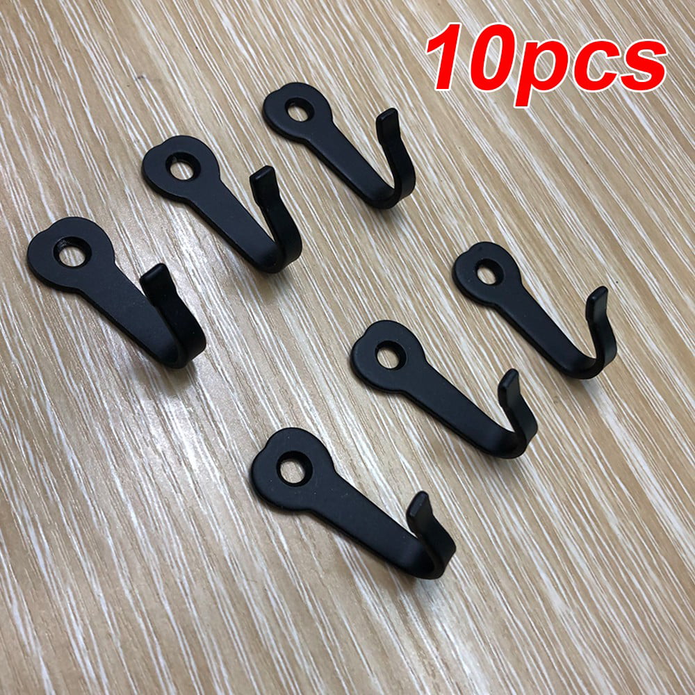 10 PCS Coat Hooks Single Wall Mounted Robe Hook Strong Prong Hanger With Screws 