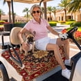 thumbnail image 3 of Golf Cart Seat Covers for 2 Seater,Red Boho Microfiber Cart Seat Towel Blanket,Contemporary Abstract Ethnic Vintage Geometric Absorbent NonSlip Bench Seats Protector for Golf Course 51"x31", 3 of 9