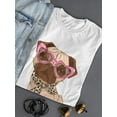 thumbnail image 3 of Pug With Heart Glasses T-Shirt Women -Smartprints Designs, Female XX-Large, 3 of 4