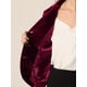 thumbnail image 5 of Blazer con solapa con muescas para mujer, manga larga, para oficina, negocios, con botones, de terciopelo Rojo L, 5 of 6