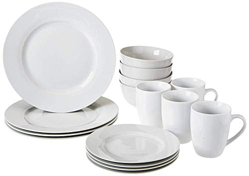 Bowls Mugs,Service for 4,Blue Dinner Sets 01 Dinnerware Set 16-Piece,Kitchen Plates 