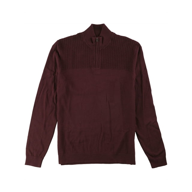 Alfani Chandail Texturé en Tricot pour Hommes Rouge Velours TG