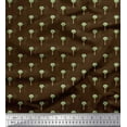 thumbnail image 1 of Soimoi Brown Poly Georgette Fabric Palm Leaves Print Fabric by the Yard 42 Inch Wide, 1 of 3