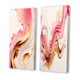 thumbnail image 3 of Designart "Bold Flowing Pink and Gold III" Abstract Spirals Wall Art Set Of 2 - Pink Abstract Gallery Set For Office Decor, 3 of 7