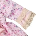 thumbnail image 3 of Styles I Love Baby Toddler Girl Elegant Lace Flower Vintage Satin Long Sleeve Dress, 2 Colors (Pink, 120/3-4 Years), 3 of 6