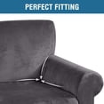 thumbnail image 3 of H.VERSAILTEX Thick Stretch Velvet Armchair Slipcover, One-Piece 1-Seater Furniture Protector for Living Room, Gray, 3 of 6