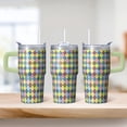 thumbnail image 2 of 20oz Geometric Design Double Wall Travel Mug with Handle, Stainless Steel Insulated Coffee Tumbler Leak Proof Lid, 2 of 5
