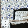 thumbnail image 5 of Chinoiserie Peel and Stick Wallpaper Delicate Floral Dragonflies Soft Blue Tones Wall Mural 23.6in x 9.8ft Self Adhesive Removable Wall Paper Floral Contact Paper for Bedroom Walls Cabinet Locker, 5 of 8