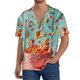thumbnail image 1 of Balery Floating Colorful Cereal Camisa Casual de Manga Corta con Botones para Hombre, Texturizada, Estilo Cubano, para Playa, Verano-3X-Large, 1 of 5
