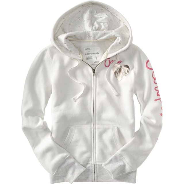Aeropostale Aero 87 - Sudadera con capucha para mujer, color blanco, pequeño