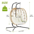 Bifanuo Double Wicker Swing Egg Chair Hammock Foldable Hanging Loveseat
