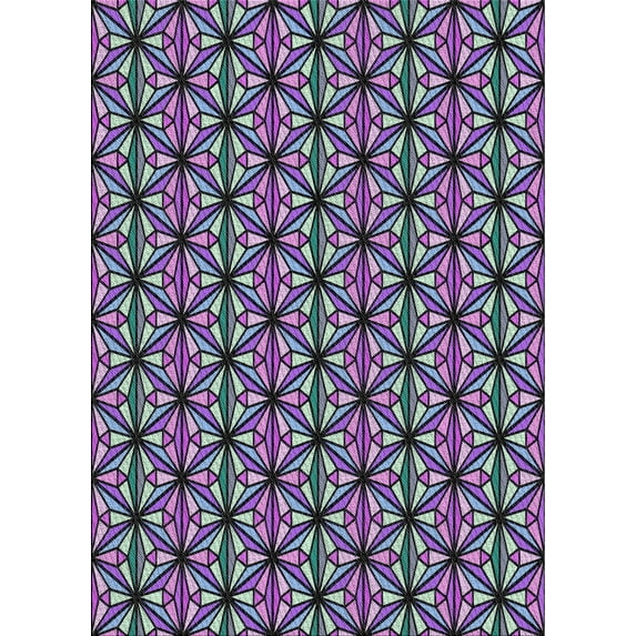 Ahgly Company Indoor Rectangle Patterned Dark Purple Novelty Area Rugs, 2' x 3'