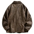 thumbnail image 5 of Veste en Cuir PU à Col Rabattu pour Hommes, Manches Longues, Tenue de Mode, 5 of 5