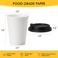 thumbnail image 2 of [100 pack] Disposable Coffee Cups with Lids 12 oz, Hot Paper Cups with Lids, To Go Cup with Lid, 2 of 4