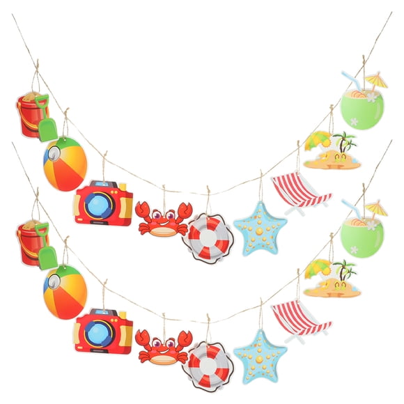 Hawaiian Slippers Decorations for Summer Party 18pcs Paper Banner Craft Supplies Multi Color