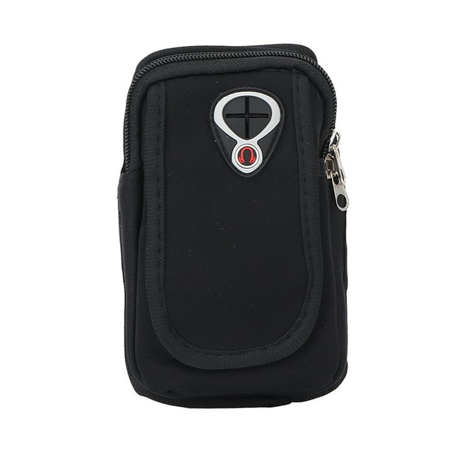 Brazalete impermeable para correr - Bolso negro para brazo para teléfono móvil para ejercicios al aire libre y deportes de maratón