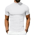 thumbnail image 2 of Mens Mock Turtleneck Shirts Casual Cotton Short Sleeve Shirt Basic Half Neck T-Shirts, 2 of 10