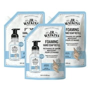 J.R. Watkins Foaming Hand Soap Refill, Moisturizing Foam Hand Wash, All Natural, Alcohol-Free, Cruelty-Free, Usa Made, Ocean Breeze, 28 Fl Oz, 3 Pack.