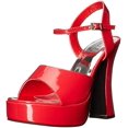 thumbnail image 2 of Ellie Shoes E-557-LEA 5" Chunky Heel Sandal. 11 / Red, 2 of 3