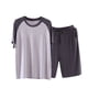 thumbnail image 1 of Pijama fino para hombre, conjunto de pijama para estar en casa, de seda helada, holgado, de manga corta, para hombre, conjunto de pijama para estar en casa, conjunto de pijama de dos piezas para hombr, 1 of 4