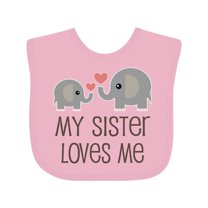 Inktastic My Sister Loves Me Boys or Girls Baby Bib