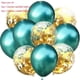 thumbnail image 1 of Nvzi 50 globos de confeti verde oscuro y dorado, globos de fiesta de cumpleaños premium de 12 pulgadas, globos a granel para despedida de soltera, decoración de fiesta de graduación, 1 of 4