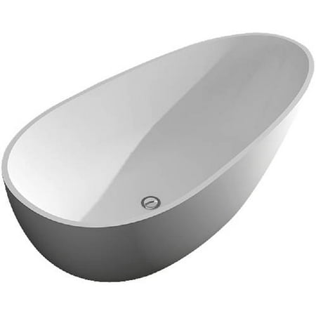 Transolid Marisol Grande 67 L x 33 W x 22 H Artificial Stone Freestanding Bathtub  White