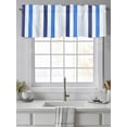 thumbnail image 4 of Valances for Windows Blue Ombre Stripes Rod Pocket Cafe Window Treatments Valance Curtains for Kitchen Bathroom Laundry Basement Windows 42"x18", 4 of 9