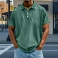thumbnail image 2 of Ashirexll T Shirts for Man, Big and Tall Shirts for Men, Summer Casual Retro Shirts Solid Color Classic Turndown Collar T-Shirts, 2 of 6