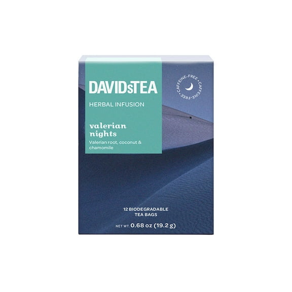 DAVIDsTEA Valerian Nights Herbal Tea 12 Tea Bags