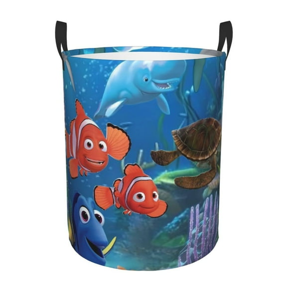 Large Laundry Baskets with Handles Nemo Circular Hamper Bag For Laundry Room Bedroom Bathroom Small