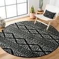 thumbnail image 3 of SAFAVIEH Tulum Lakisha Distressed Southwestern Area Rug, 5' x 5' Round, Black/Ivory, 3 of 9