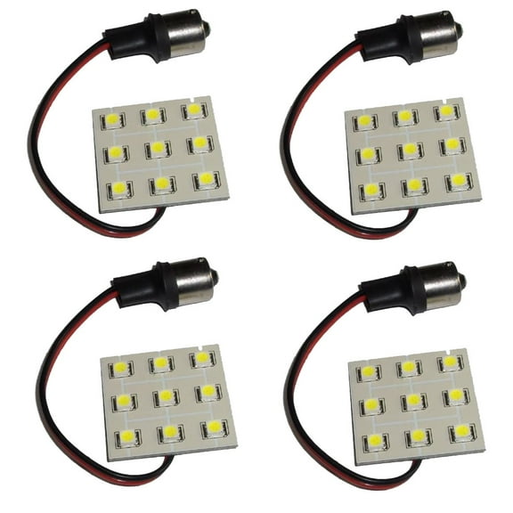 HQRP 4-Pack BA15s Bayonet Base 9 LEDs SMD 5050 LED Bulb Cool White for #1141#1156 Lance Travel Trailer Interior Light Replacement