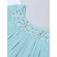 thumbnail image 5 of JanJean Kids Sleeveless Halter Neck Shiny Rhinestone Chiffon Flower Girls Dress Birthday Party Sky Blue 8, 5 of 7