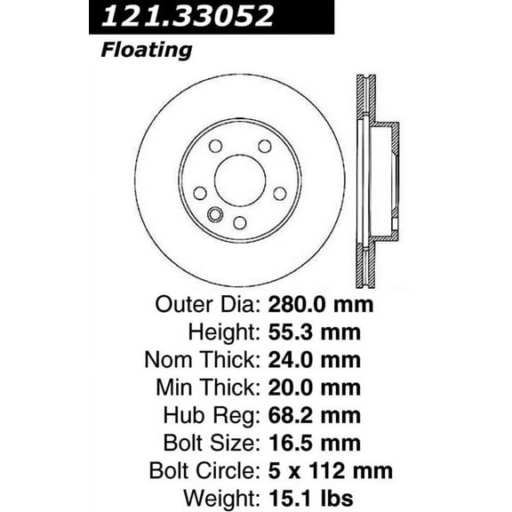 C-Tek Disc Brake Rotor 121.33052 Fits select: 1997,1999-2000 VOLKSWAGEN EUROVAN