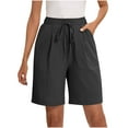 thumbnail image 6 of ZyeKqe Shorts for Women Drawstring High Waisted Lounge Shorts Straight Wide Leg Pull on Summer Shorts, 6 of 9