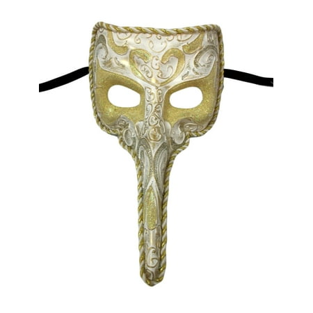 - White Long Nose Bird Beak Masquerade Venetian Mask Zanni Plague Doctor