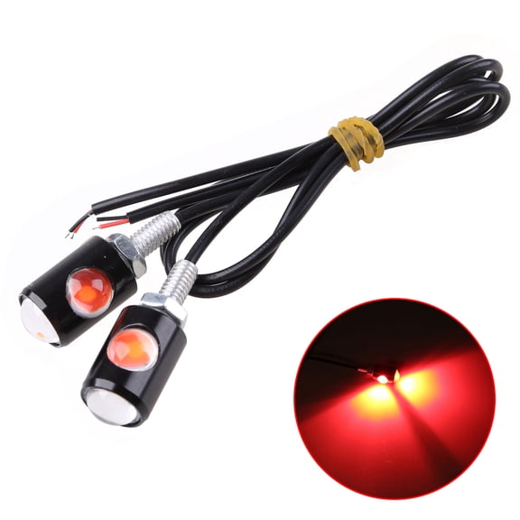 Huhudde Waterproof Motorcycle License Plate Lamp Rear Tail Light Replacement 12V Mini LED Light Lamp Easy to Install