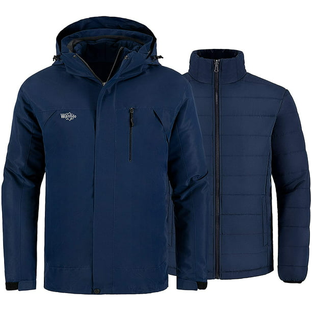 Wantdo Men's Winter 3-in-1 Ski Jacket Waterproof Windproof Jacket